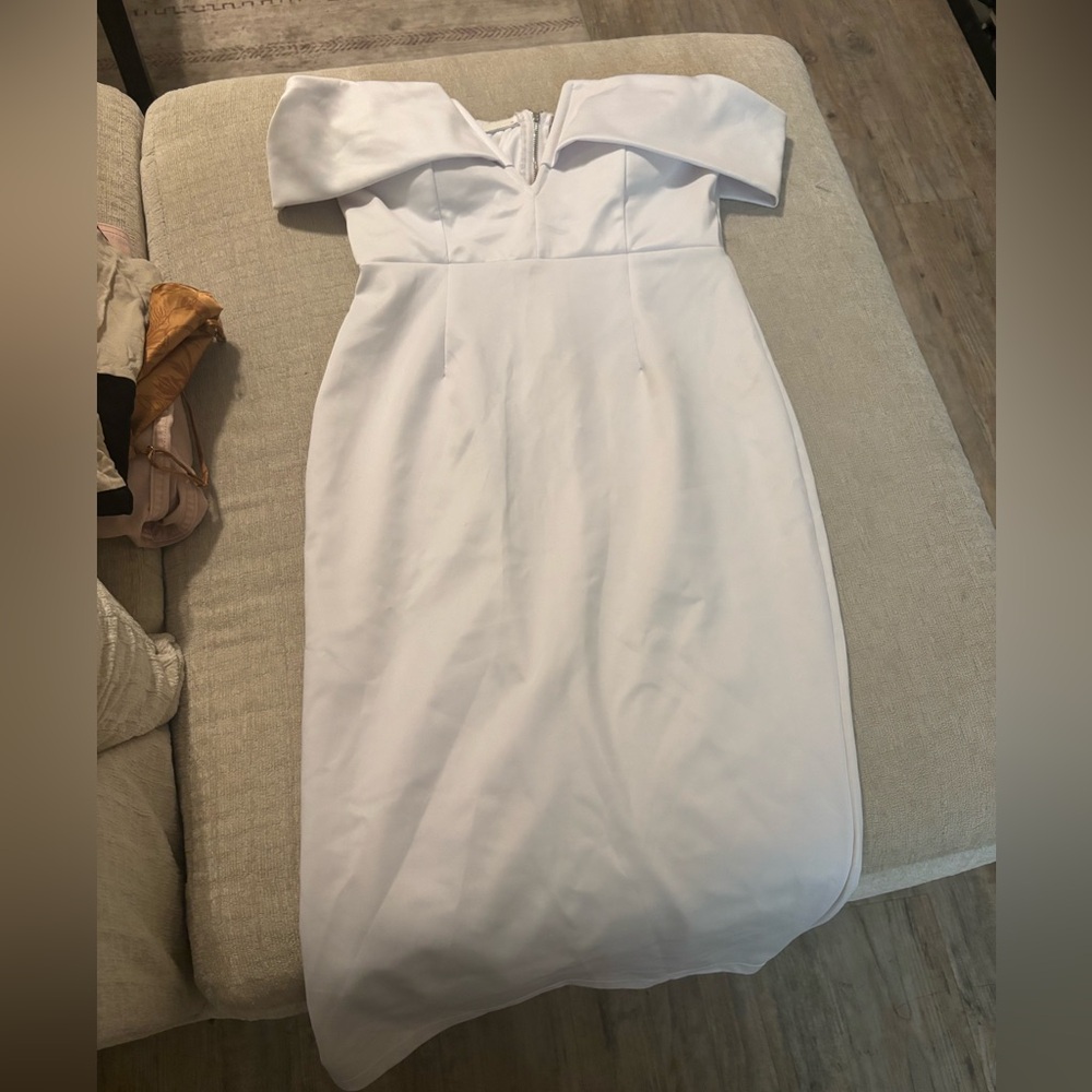 White midi dress